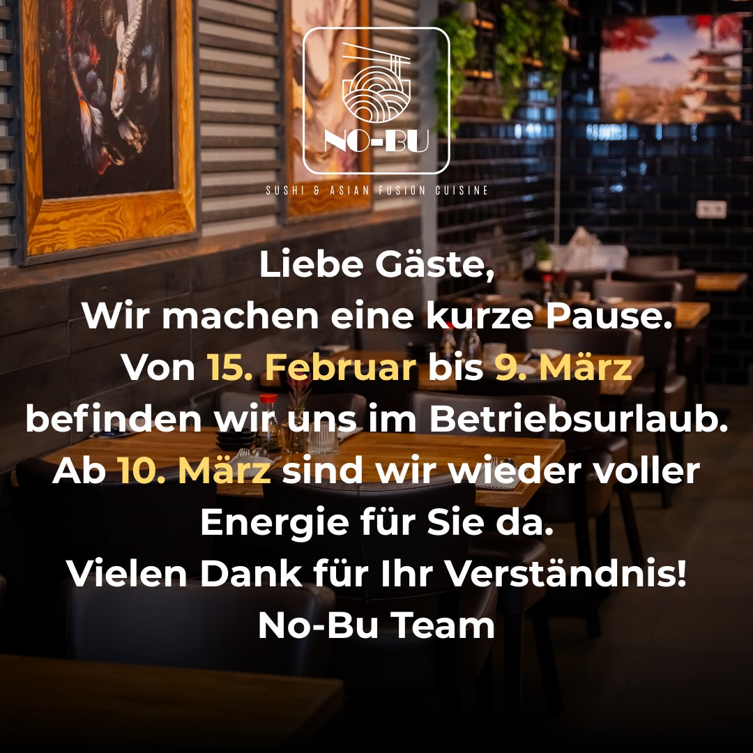 Betriebsurlaub 15.02 – 09.03